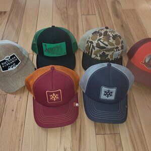 Lot of 6 Men's trucker hats, mountain hardware, OR and HPYTRE
